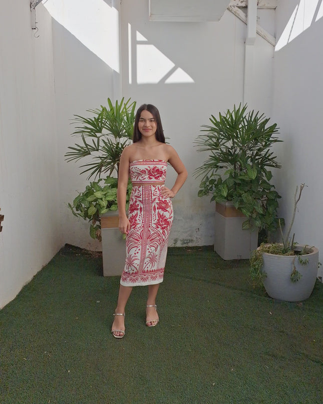 BLUSA FARM TOP RETO ESTAMPADO COQUEIRO DE FLOR