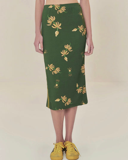 SAIA FARM MIDI ESTAMPADA BRILHO DE BANANA