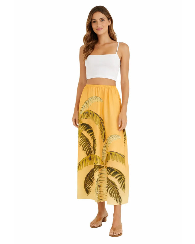 Saia Farm Itacare Coqueiro Laranja Feminina