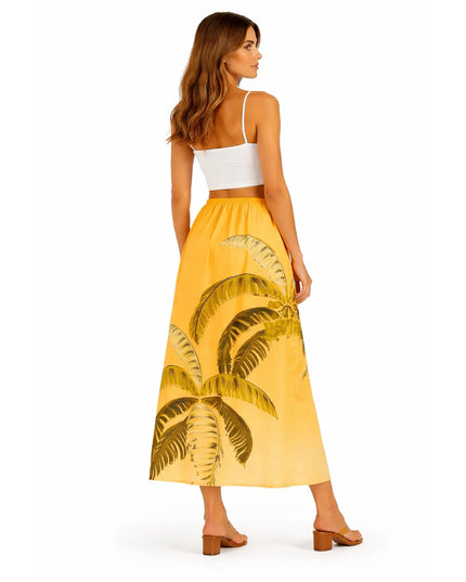 Saia Farm Itacare Coqueiro Laranja Feminina