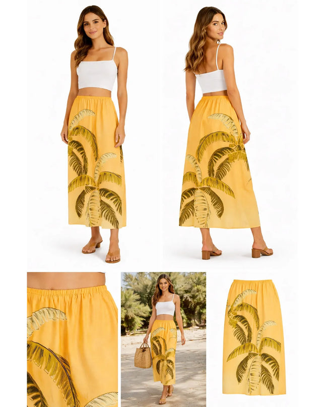 Saia Farm Itacare Coqueiro Laranja Feminina