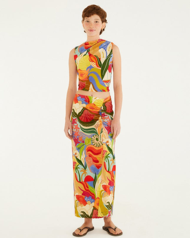 SAIA FARM MIDI FENDA FESTA DO MAR