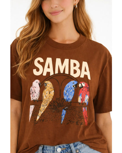 T-shirt Farm Média Na Avenida Marrom