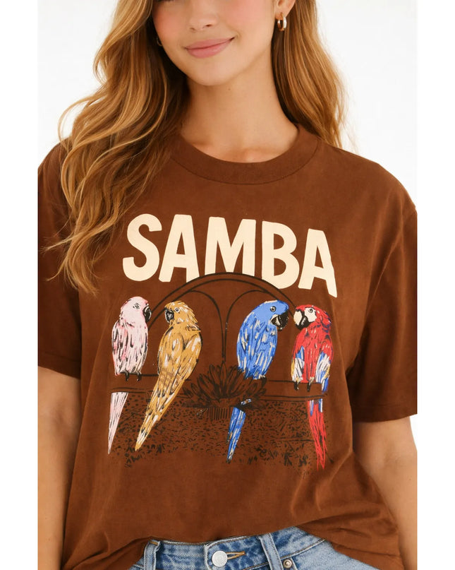 T-shirt Farm Média Na Avenida Marrom