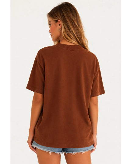 T-shirt Farm Média Na Avenida Marrom