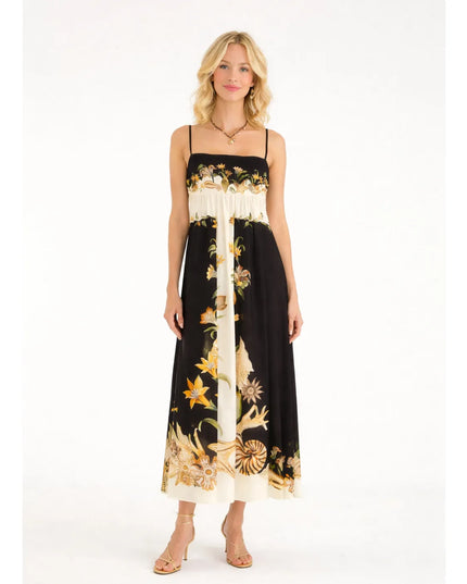 Vestido Farm Midi Concha Surreal