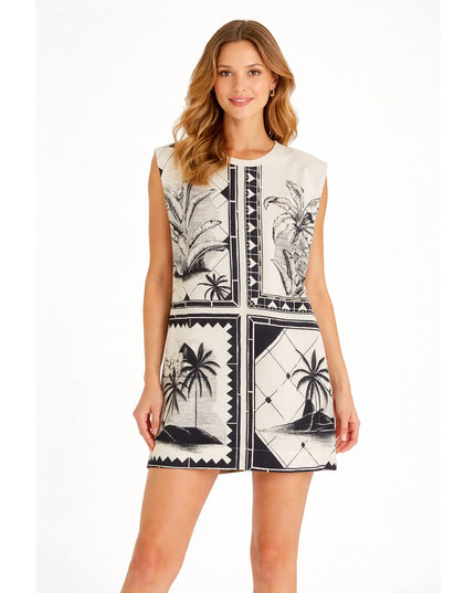 Vestido Farm Curto Ombreira Rio Classico