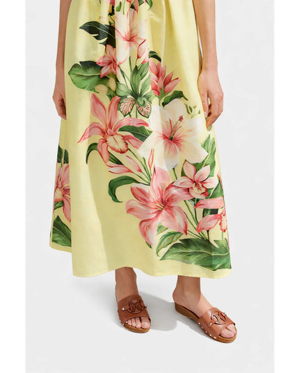 Vestido Farm Longo Alcinhas Floribel