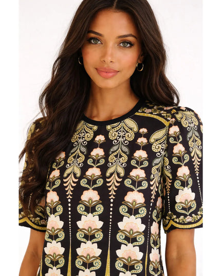 Vestido Farm T-shirt Manga Bufante Nikita