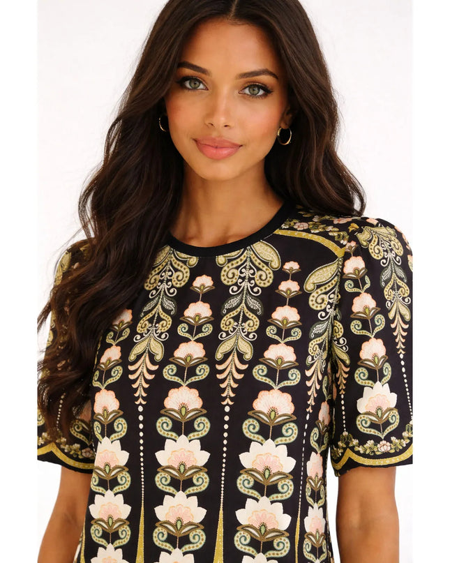 Vestido Farm T-shirt Manga Bufante Nikita