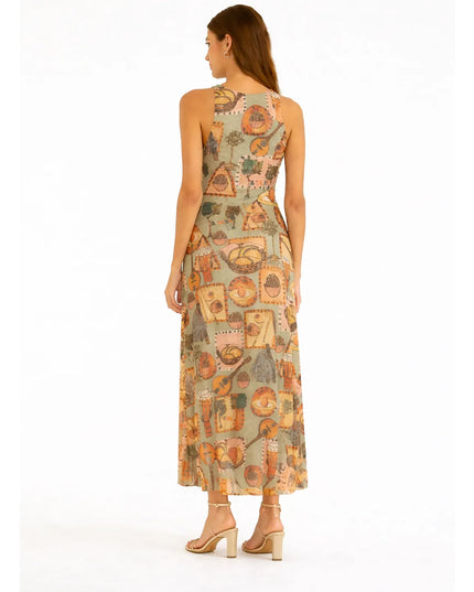 Vestido Farm Longo Tule Reto Boemia