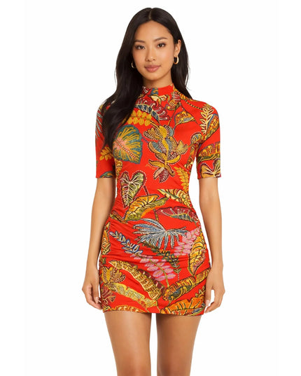 VESTIDO FARM CURTO FOLHAGEM COOL