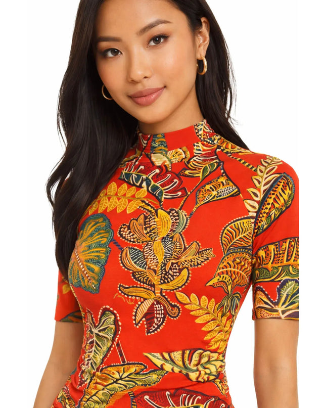 VESTIDO FARM CURTO FOLHAGEM COOL