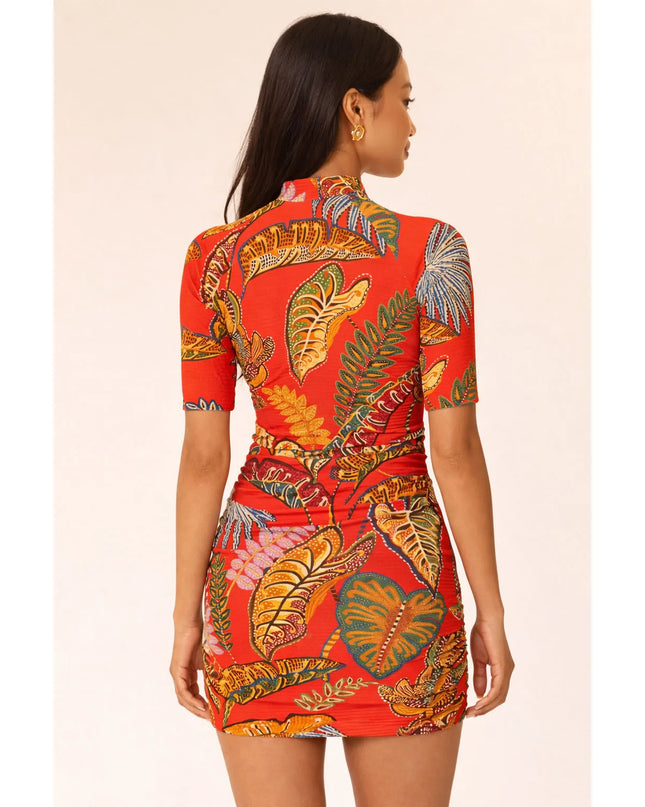 VESTIDO FARM CURTO FOLHAGEM COOL