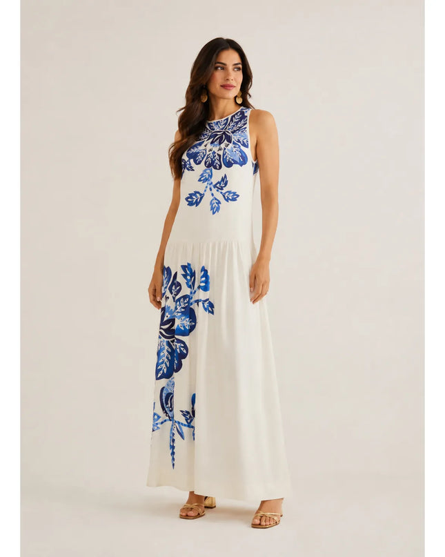 VESTIDO FARM LONGO ESTAMPADO PARAISO