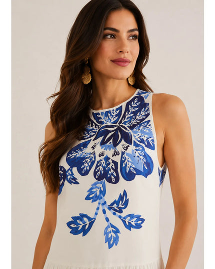 VESTIDO FARM LONGO ESTAMPADO PARAISO