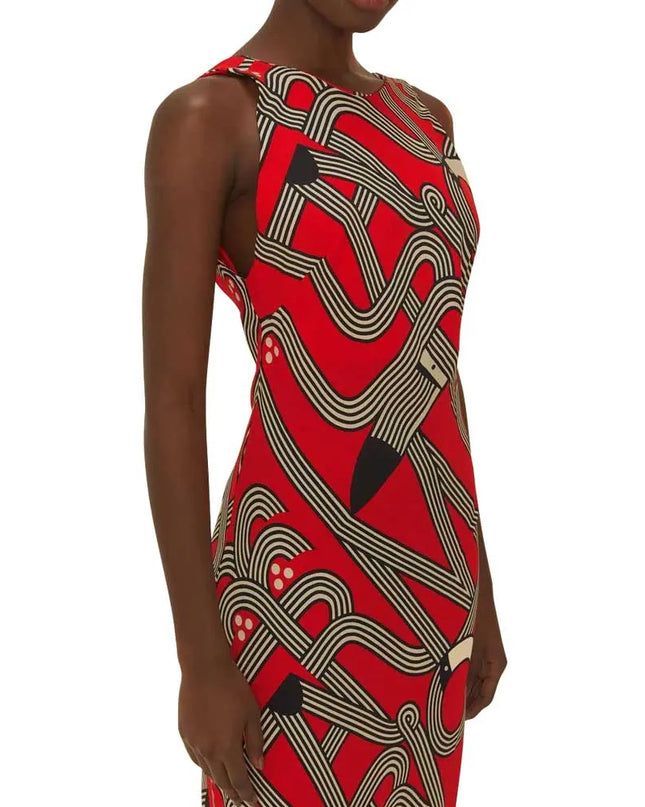 VESTIDO FARM MIDI ESTAMPADO LOGOTUCA